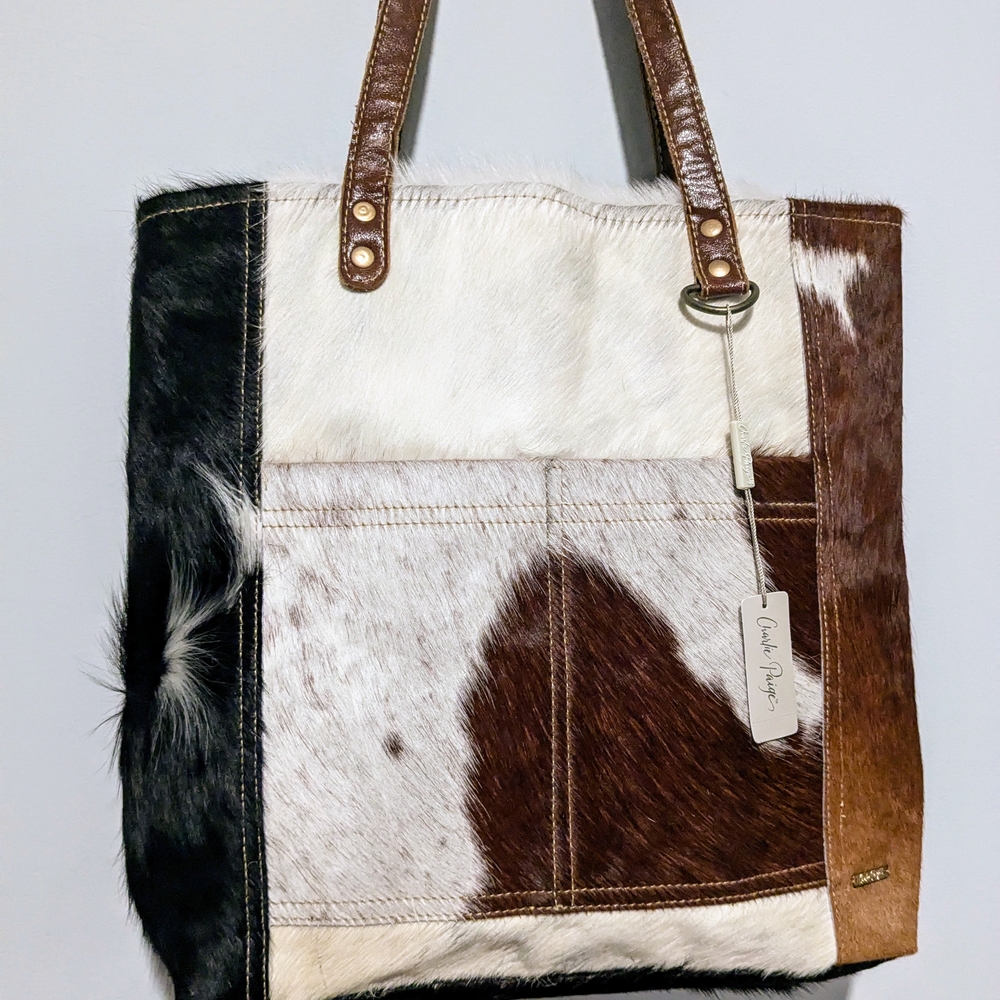 Charlie Paige Multicolor Large Cowhide Shoulder Bag - Picture 6 of 13